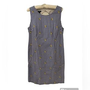 Talbots blue/white checkered lined sundress w/back cut out. Excellent condition